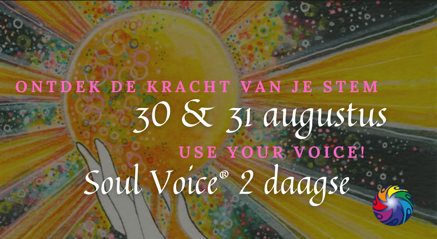 Visuele weergave van een Soul Voice initiatieworkshop: verbinding, klank en persoonlijke groei.